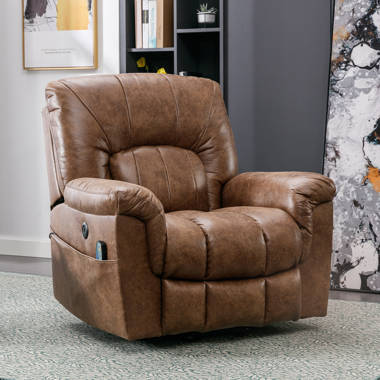 Huguley Power Lay Flat Recliner with Extra Extension Foot Rest Wildon Home Body Fabric: Brown Polyester