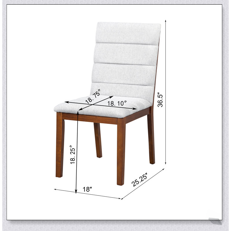 Ensemble de 2 chaises de salle à manger en noyer et capitonnées, Brun / Noyer