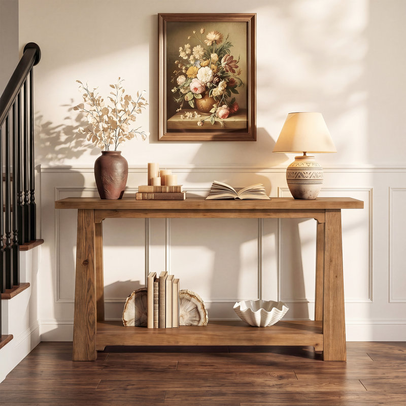 Farmhouse 55" Solid Wood Console Table