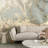 Blue Beige Gold Abstract Marble Wall Mural-1547833590