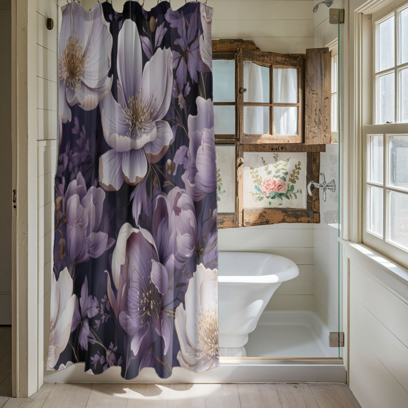 Violet Bud - Premium Shower Curtain, 74"H x 71"W
