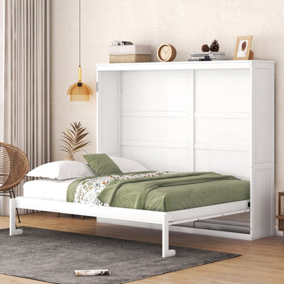 Grand lit escamotable mural avec conception peu encombrante et support de matelas confortable pour les petits appartements