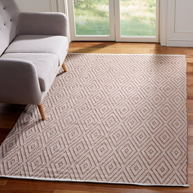 Akihiro Hand Woven Cotton Geometric Rug, Runner 2'3" x 7'