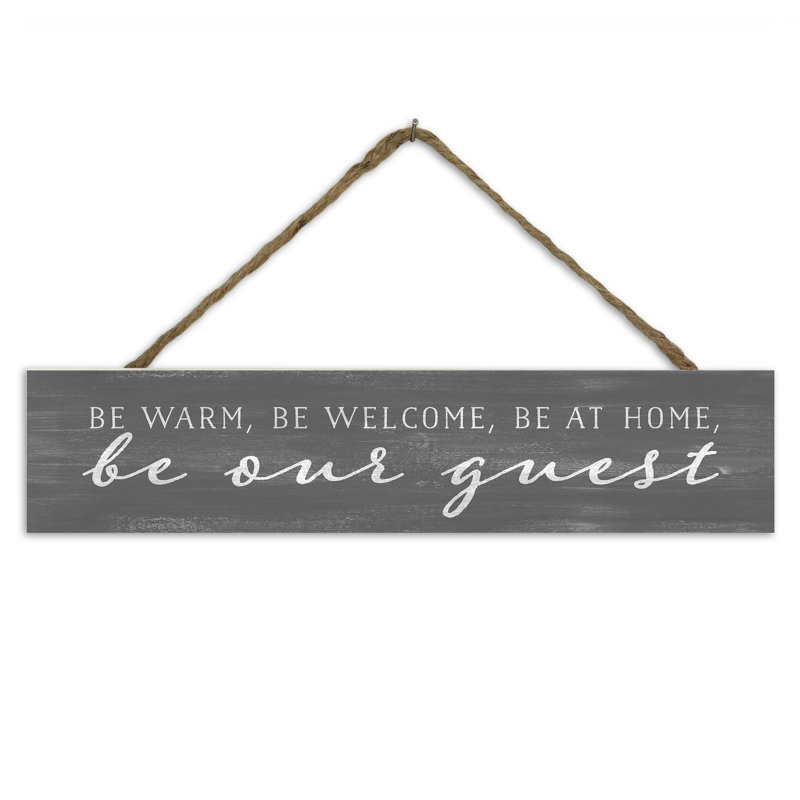 Be Our Guest Hanging Door Sign with Rope