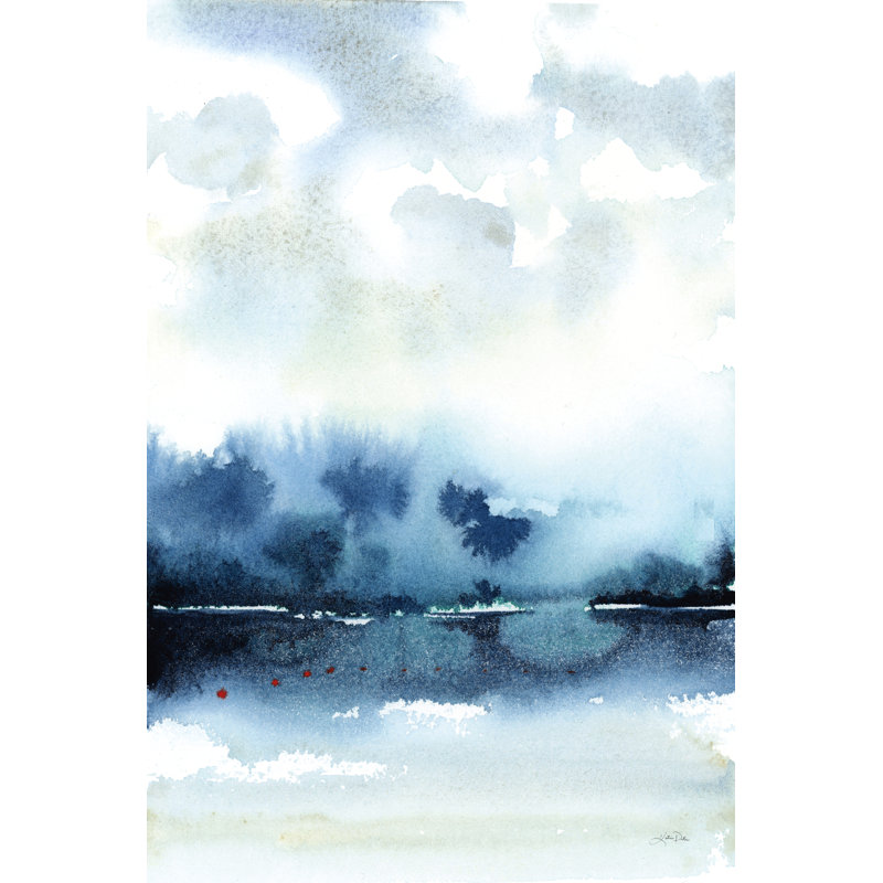 Deep Blue Lake by Katrina Pete - Painting Print, Black Floater Framed, 122 cm H x 81 cm W