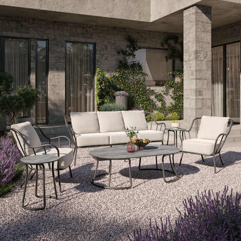 Malti Round Metal Outdoor Side Table , 17.25'' in. W 17.25'' in. D
