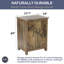 Armoire 24 po en bois de manguier avec finition fractale et tablettes de rangement
