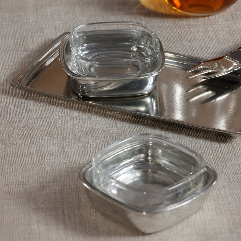 Castaldo Pewter & Glass Condiment Set, Single