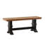 Ensemble de salle à manger Marcotte 78 po en bois massif fini chêne avec chaises à dossier à fuseaux - 6 pièces, table à piètement blanc antique, chaises à piètement noir antique et banc-1518945081-1518945080