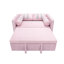 Canapé-lit 2 places rose avec mousse à haute densité, charge, poche élastique, revêtement élégant pour le lit des chambres d'amis, accoudoir de charge sur le dos, dossier réglable à 3 niveaux, rangement latéral, mousse moderne