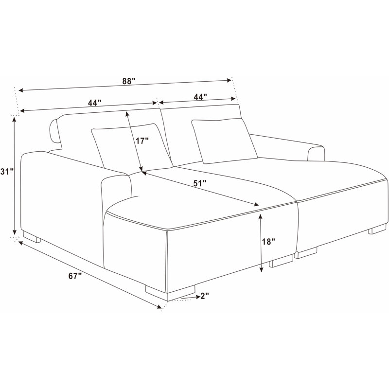 Axiel 88" Square Arm Sofa Bed, Beige Corduroy