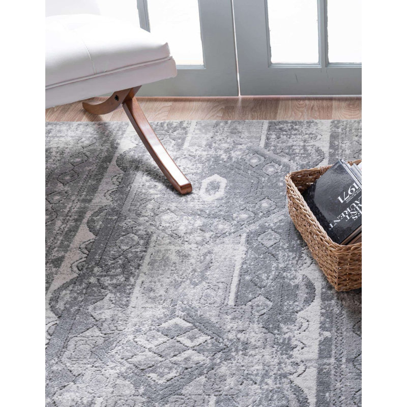 Geddis Ikat Indoor Rug, Square 6'