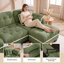 Canapé 2 places vert nuage en chenille avec coussins capitonnés et finitions à pompons-1148559887
