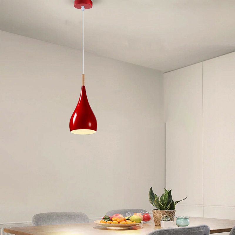 Rasen 1 -Light Single Teardrop Pendant, Red