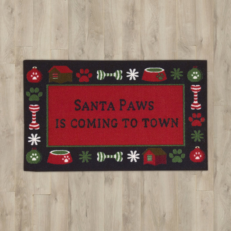Tapis de noël pattes rouge