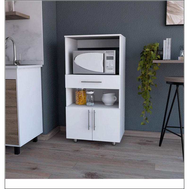 White Pantry Cabinet Microwave Stand