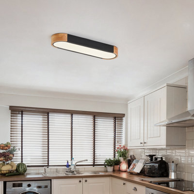 1-Matte black dimmable LED industrial Flush mount light