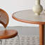 Petite table circulaire rétro de couleur noyer-1920413250