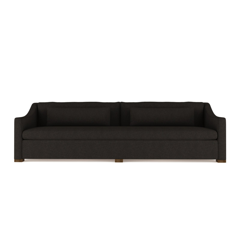 Crosby Slope Arm Sofa, Plush Velvet Chocolate, 32.5" H x 120" W x 38" D, Ebony