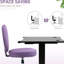 Chaise de bureau mauve avec dossier en forme de cœur, hauteur réglable, roulettes pivotantes à 360 degrés, lin respirant et mousse douce, pour un espace confortable