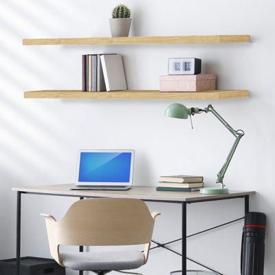 Tablettes flottantes Sorbus pour le mur - Étagères de salle de bain extra-longues de 55 pouces, décoration murale pour chambre à coucher, cuisine, salon, rangement de livres - Tablette flottante avec supports cachés (érable, paquet de 2)