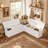 L-Shaped Storage Bench with Cushioned Seating, Corner Dining Nook Bench with Hidden Storage for Kitchen, Entryway and Bedroom