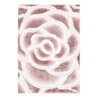 Aayra Rectangle Floral Cowhide Area Rug