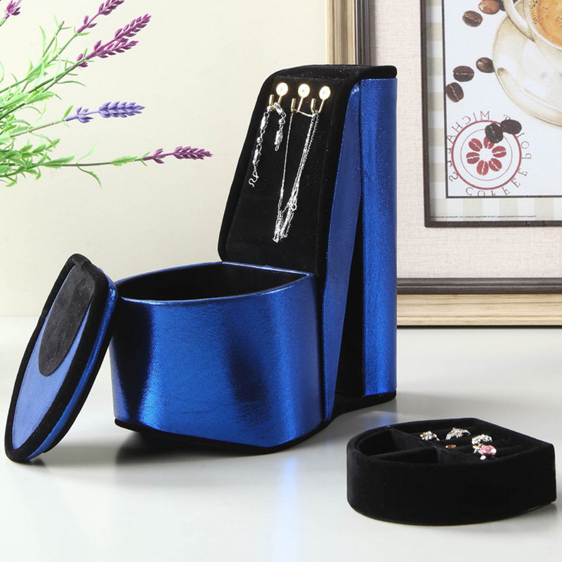 Boîte à bijoux à talon haut, Bleu