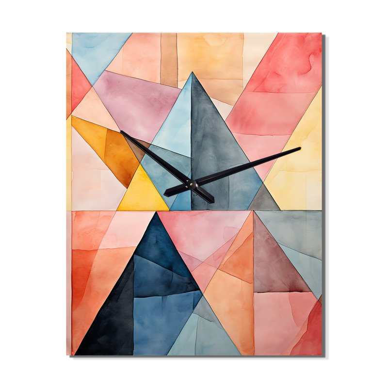 Hardedge Pastel Symetry V - Horloges murales abstraites, Grand