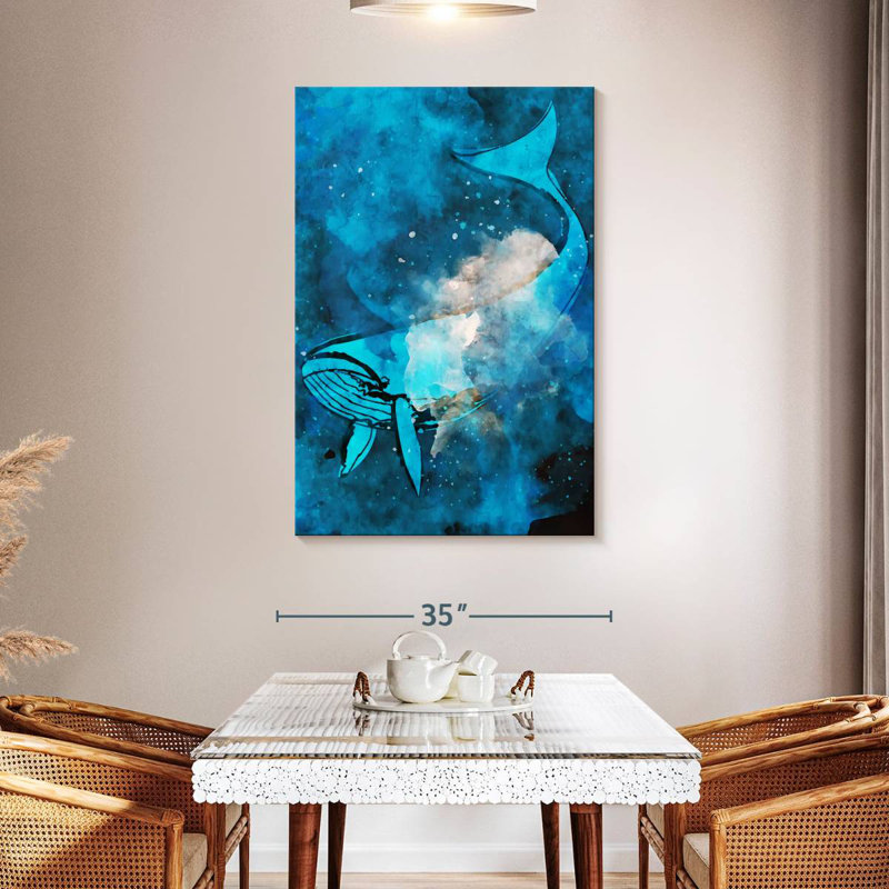 Brampt Whale In Blue, 48" H x 32" W