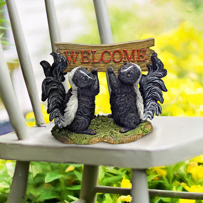 Double Trouble Skunk Fun Welcome Garden Sign