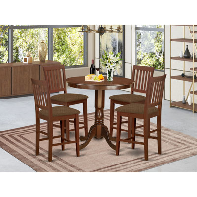 Speights Counter Height Rubberwood Solid Wood Dining Set by Charlton Home