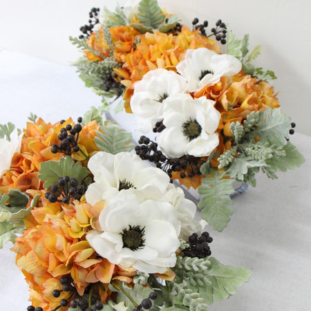 Arrangement floral hortensias/mélangé dans un vase décoratif, Grand