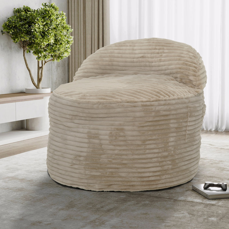 Fauteuil à billes convertible en mousse à mémoire de forme, canapé 2 en 1, beige