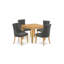 Ensemble de salle à manger 5 pièces comprenant une table de salle à manger carrée et 4 chaises rembourrées en tissu Gotham-187324484-243058059-187324485