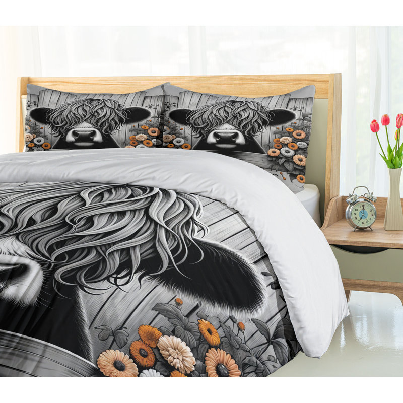 Rustic Duvet Cover, California King Duvet Cover + 2 Standard Shams