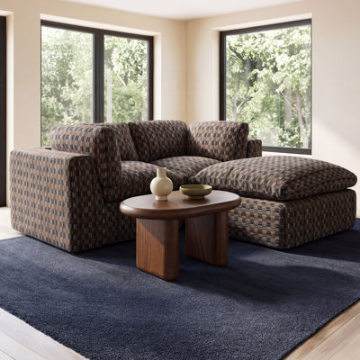 Canapé modulaire Dewey Nook bleu marine et brun