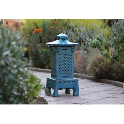 PLANTATOREM Tiki Lantern (Falling Aqua) - Handcrafted High-Fired Ceramic