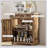 Sideboard with Solid Wood Countertop, Modern Kitchen Storage Cabinet, Coffee Bar Cabinet-718200510