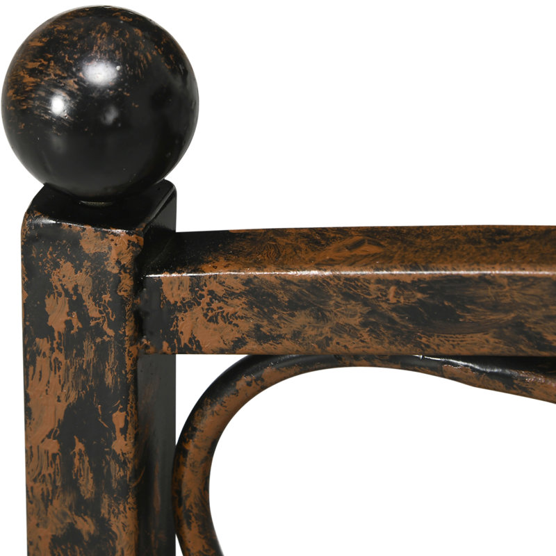 3.3Ft Metal Garden Bridge - Features For A Terrific Garden, Brown Decorative Rails Secure