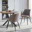 Ensemble de 2 chaises de salle à manger avec accoudoirs en fausse fourrure ajustée Ajuster Legs (brun clair)
