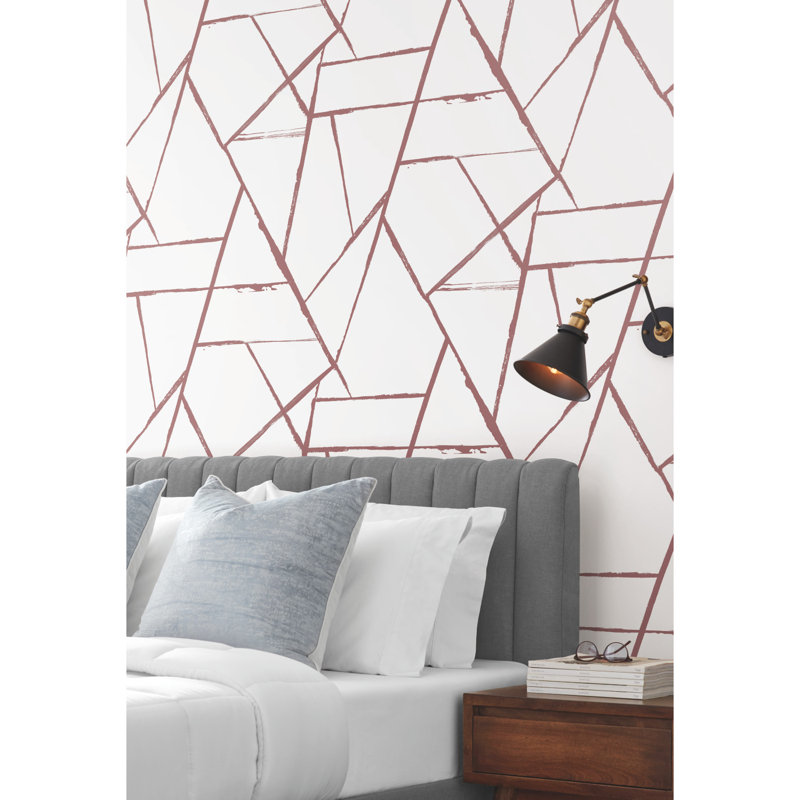 Geometric Wallpaper Double Roll, Spice Red
