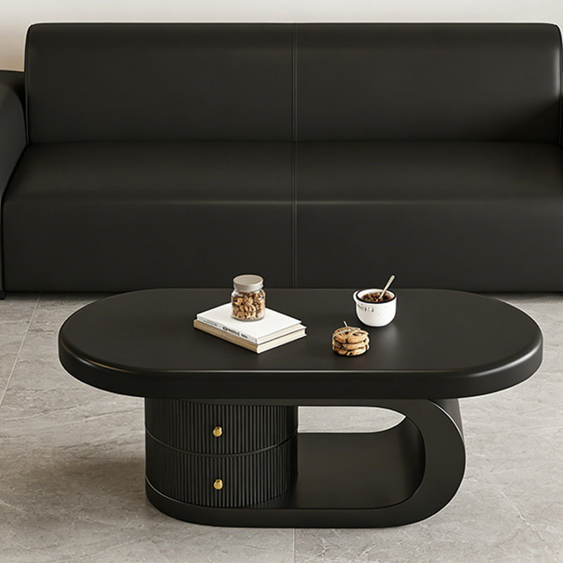 Table basse Minimalist, Noir, 18.11" H x 39.37" L x 23.62" W, Noir