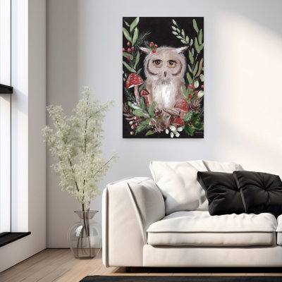 Hibou de Noël et champignons