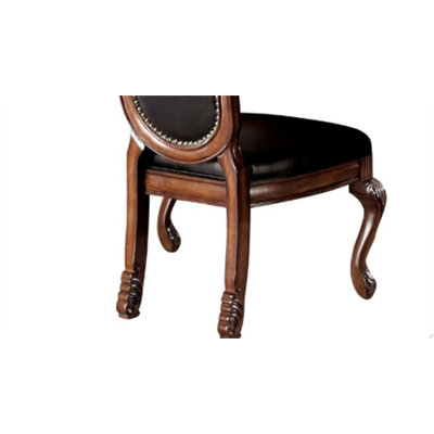 Chaise d'appoint en cuir synthétique et cerisier Chateau De Ville