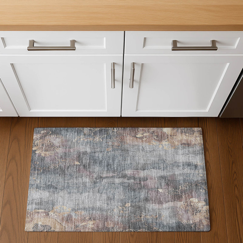Premium Machine Washable Crestover AMF1869 Floral Rug, Rectangle 1'8" x 2'6"