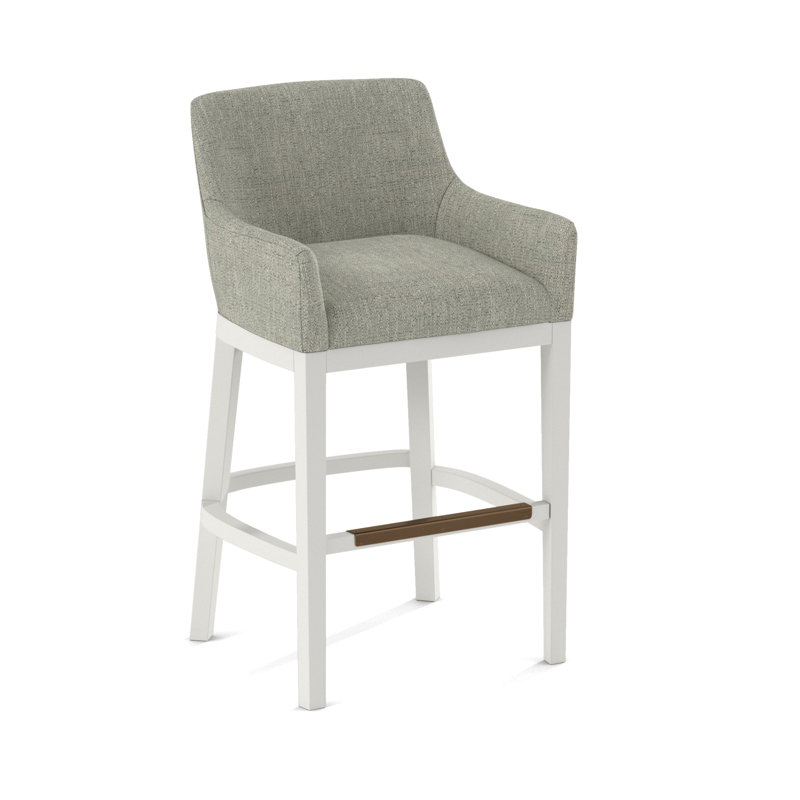 Upholstered Stool, White, 61614-35
