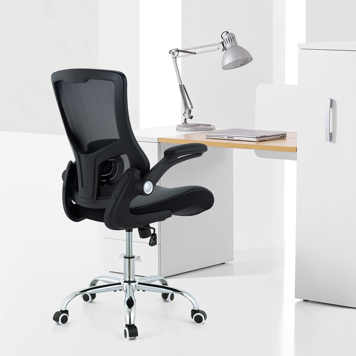 Inbox Zero Lacalvin Ergonomic Faux Leather Office Chair Swivel Desk ChairsAdjustable Lumbar
