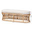 Banc d'appoint en rotin naturel Adelpha de Bali & Pari avec siège rembourré