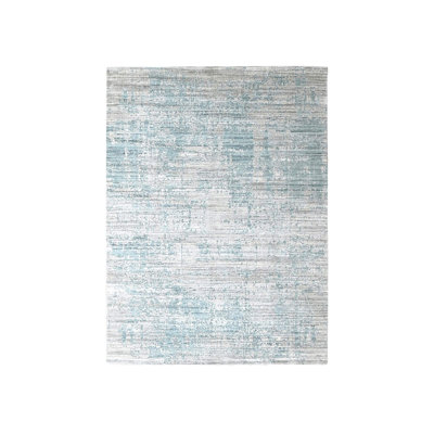 Tapis oriental gris en laine et soie tissé à la main 8 pi 3 po x 9 pi 11 po - MOA10210287
